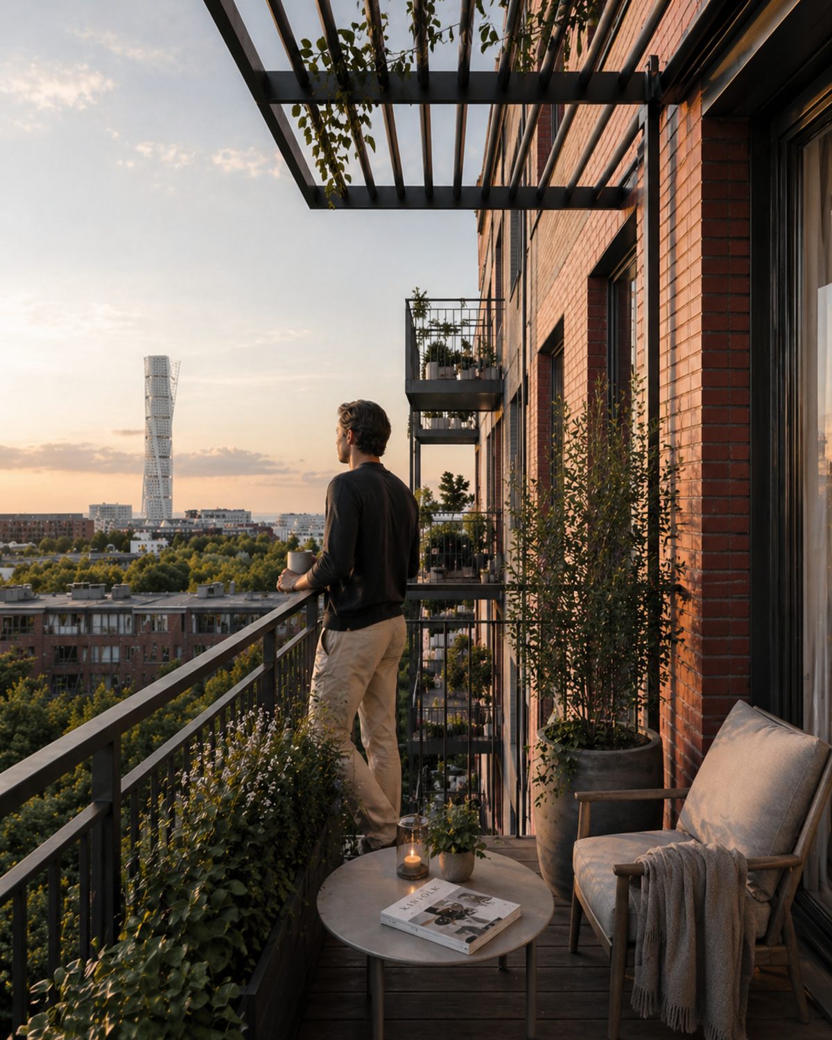 Bostadsmiljö med balkong